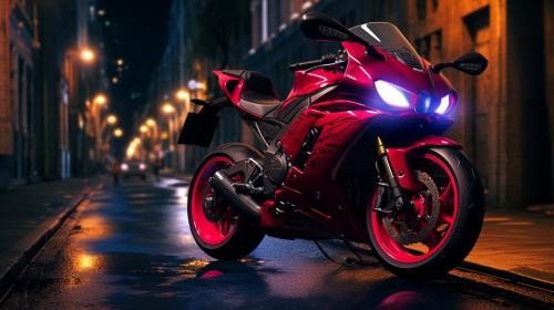 red yamaha R6 with red underglow
