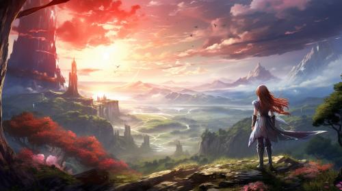 sword art online aincrad fantasy, beautiful