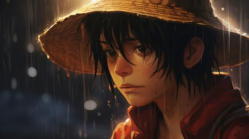 Luffy rain sad
