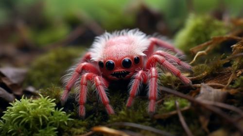 fluffy tarantula cute flowers grass