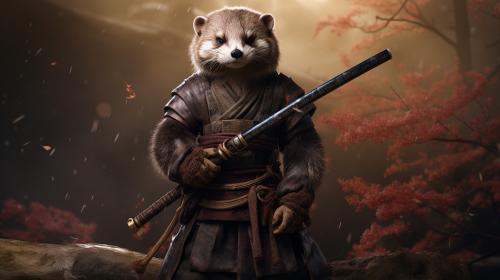 old style japan traditionnal ferret samuraï