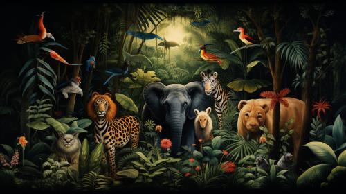 jungle multiple animals