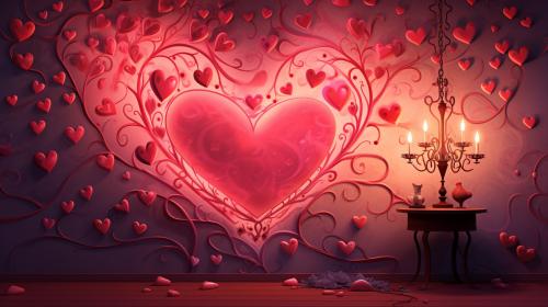 I want a wall paper for the valentins day with many heart
