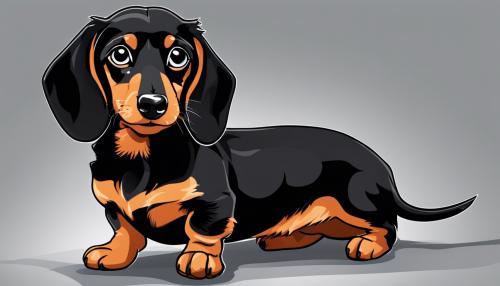 black and tan miniature dachshund anime style