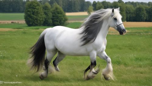 Frisian horse with beautiful wings