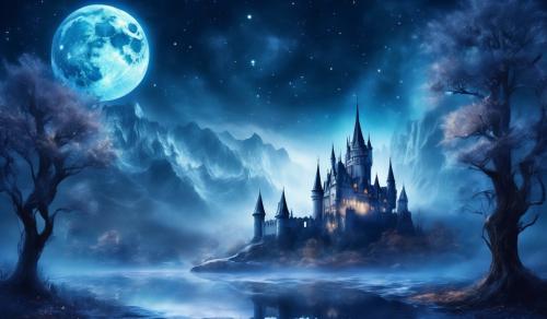 freezing moon Halloween castle