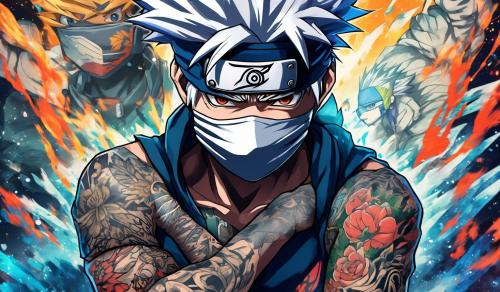 Kakashi with tattoos 