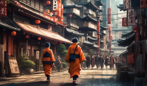 Naruto walking in latest tokyo