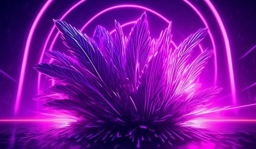 laser rays bloom with a purple glowing background