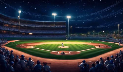 Baseball field of dreams under the lights