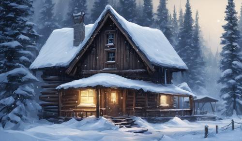 Snowy cabin