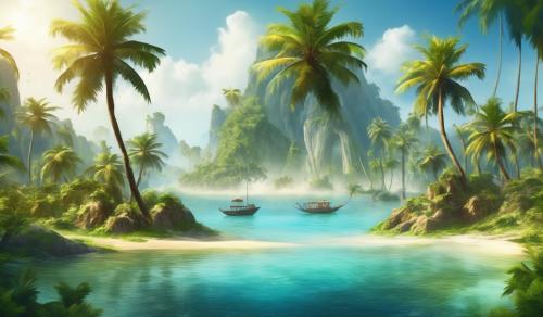 island with palm trees