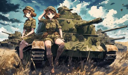 anime girls in german ww2 panzer