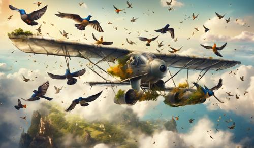 plane with birds