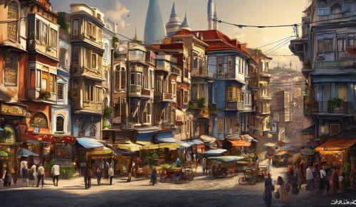 cartoon İstanbul realistic