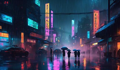 cyberpunk rainy