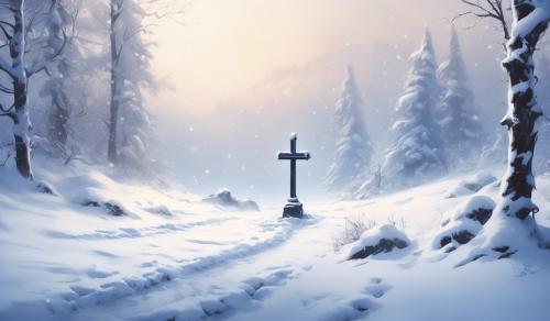 cross in the snow