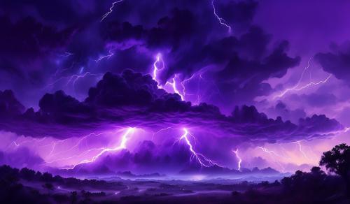 purple lightning sky