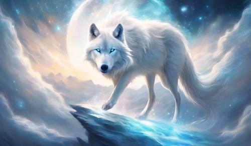 white wolf ,peacefull, spiritual