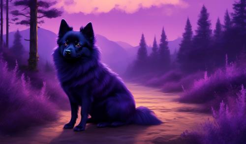 Tailless schipperke purple twilight 