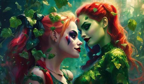 Harley quinn and poison ivy