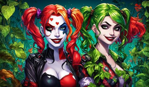   harley quinn and poison ivy cartoon