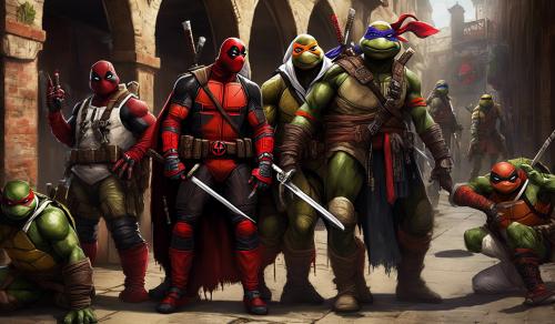 Tmnt and deadpool and ezio 