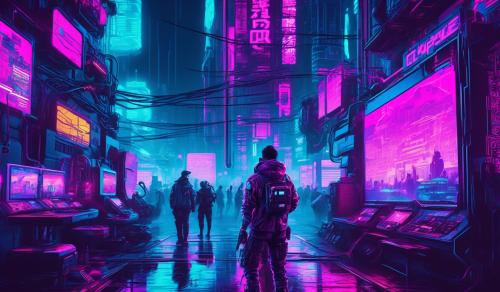 Cyberpunk digital art gamer