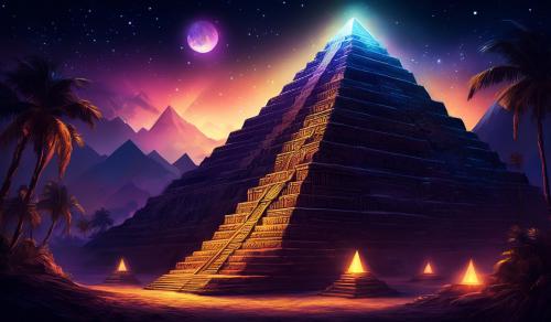 pyramid Aztec glow night 