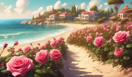 Roses Garden with beach aloneing