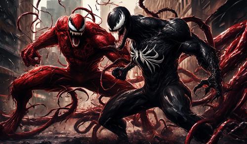 Venom vs carnage, dark, fight