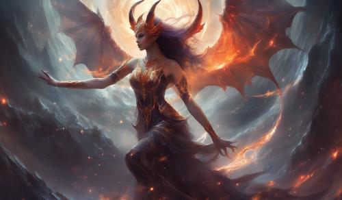 Beautiful demoness that has been through a battle