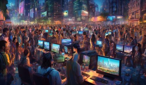 Conventional Computer party in the city surround good Enterniment