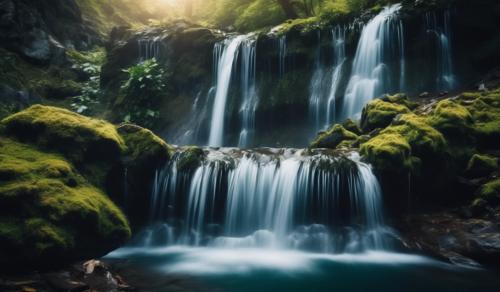 Beautiful waterfall from the mountains for Windows desktop 