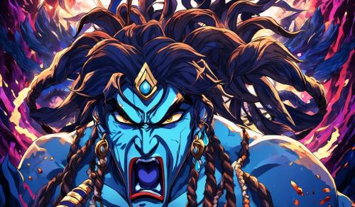 showing angry shiva