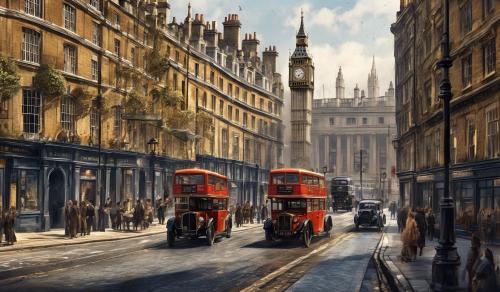 old traffic, old london city