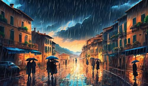 it is rain storm in Italy