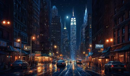 New York city at midnight