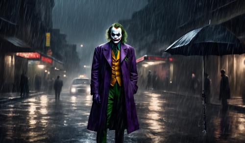 the joker in the dark raining