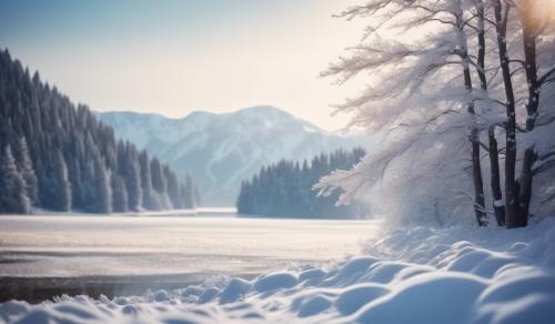 the snow side from autria with ah lake