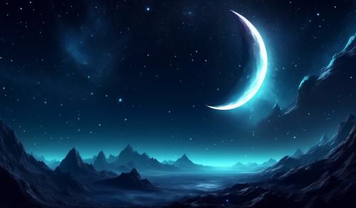 half moon darken shaded space background 8k resolution wallpaper for laptop