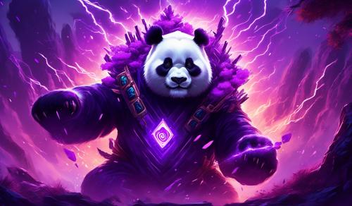 Strong Panda using purple energy