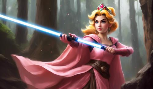 princess peach as a jedi knight