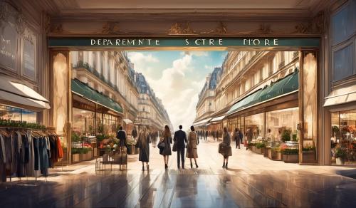 a department store opening near a paris city