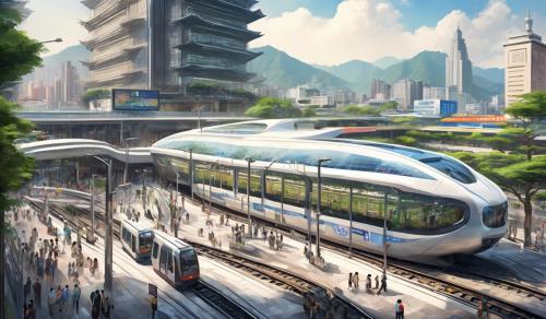 rapid transport taipei station with taipei view and development soar