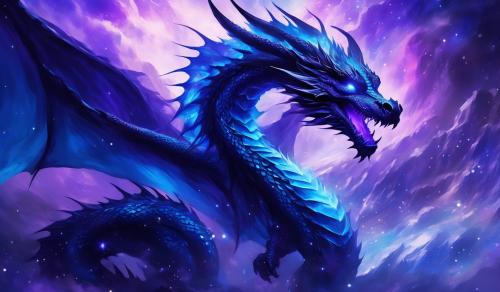 Black blue purple black dragon