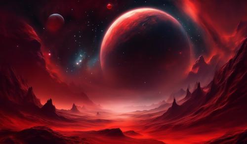 Dark sky, scary red planet