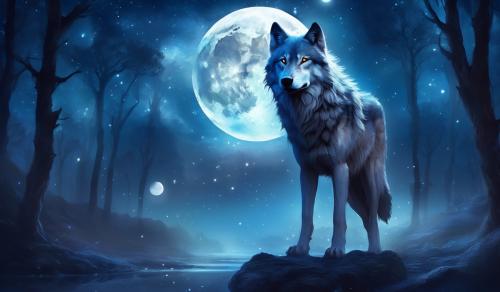 Wolf. Full moon. Magical. Creepy