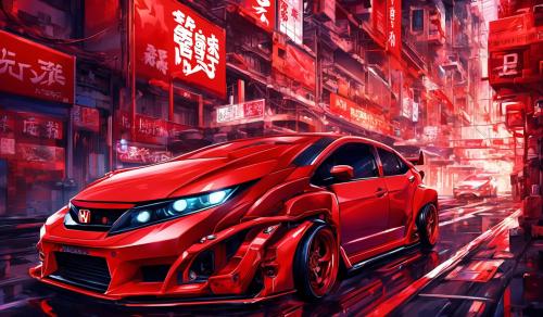 Red Honda civic vtec