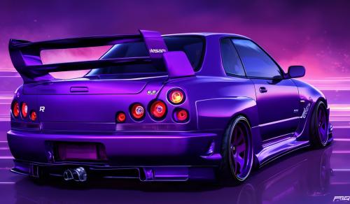 Nissan r34 skyline purple